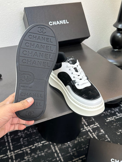 Chanel Platform Sneakers With Iconic CC Logo