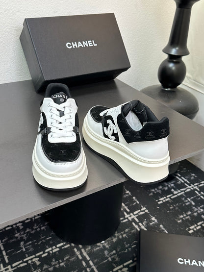 Chanel Platform Sneakers With Iconic CC Logo
