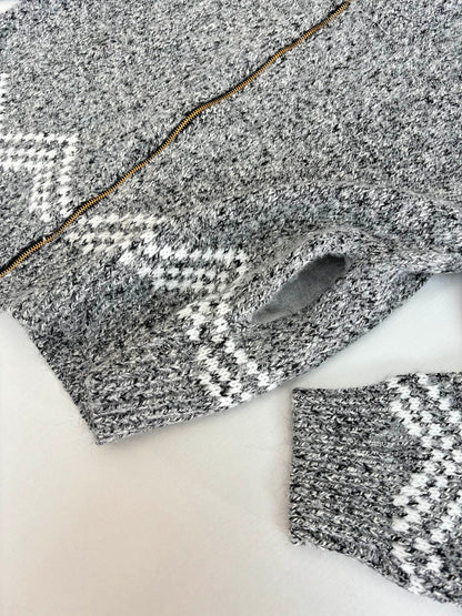 Louis Vuitton Men's Knitted Zip Up Sweater With Logo