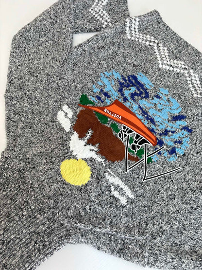 Louis Vuitton Men's Knitted Zip Up Sweater With Logo