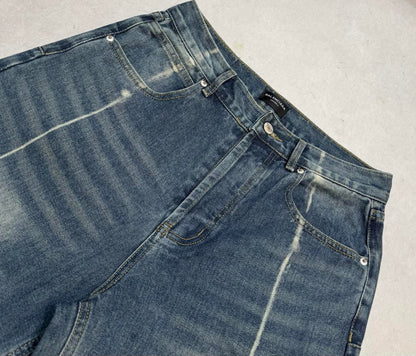Balenciaga Unisex Jeans With Distressed Details And Contrast Stitching