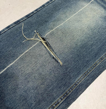 Balenciaga Unisex Jeans With Distressed Details And Contrast Stitching