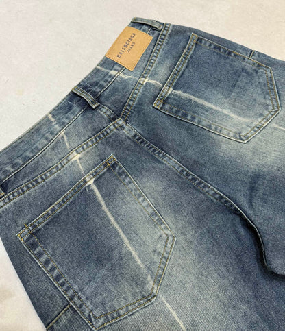 Balenciaga Unisex Jeans With Distressed Details And Contrast Stitching