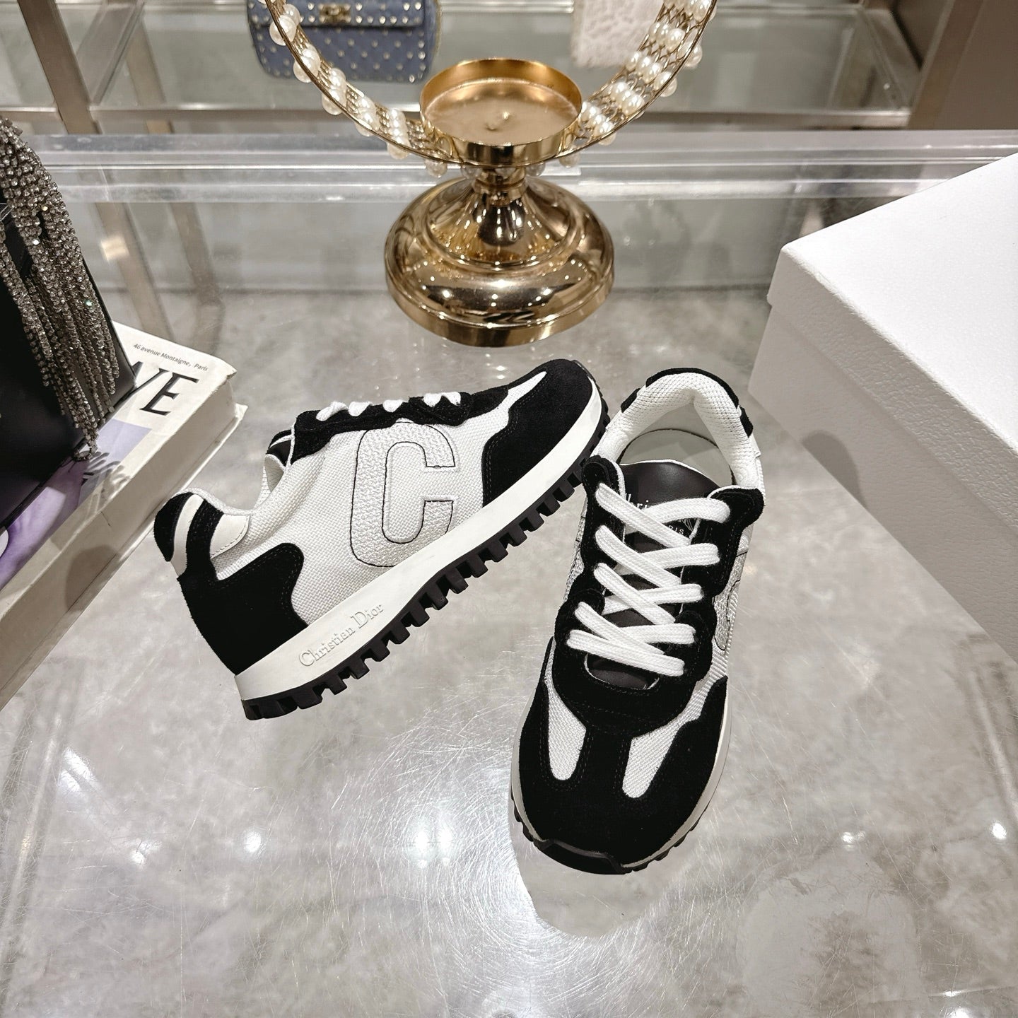 Dior Women's Black And White Sneakers For Chic Casual Looks