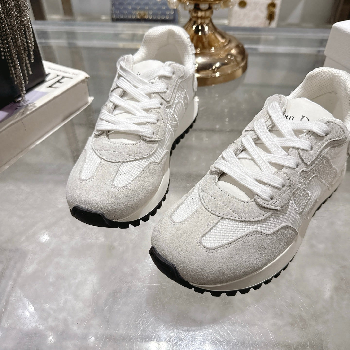 Dior Women's White Sneakers For Elegant Casual Fashion