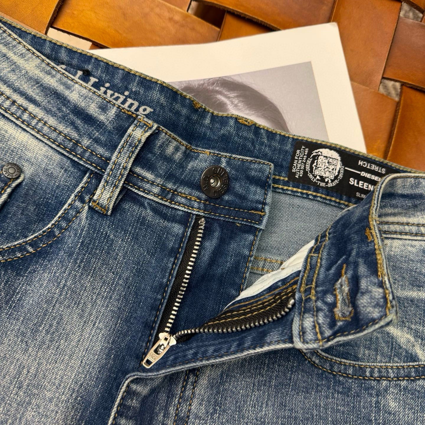 Diesel Men's Slim Fit Light Wash Denim Jeans for Casual and Stylish Outfits