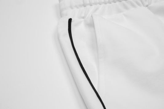 Chrome Hearts Style White Drawstring Shorts With Colorful Logo