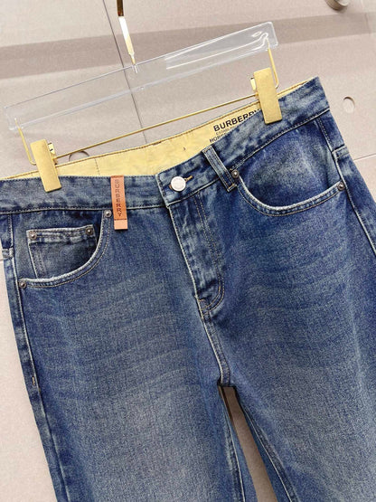 Burberry Men's Blue Denim Jeans With Classic Design
