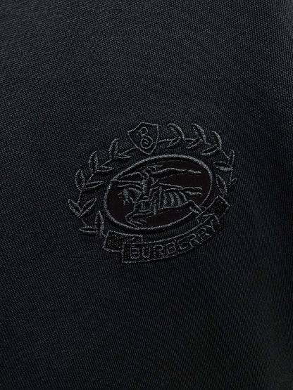 Burberry Men's Black Short - Sleeve Tracksuit With Check Accents