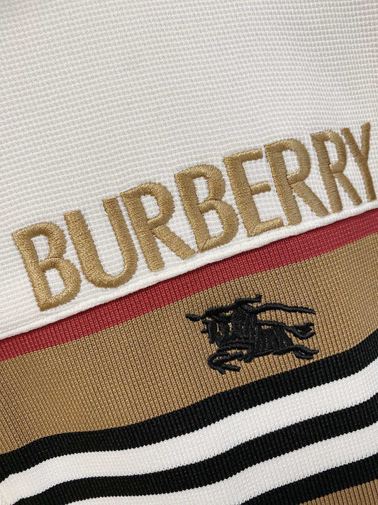 Burberry Men's White Tracksuit With Signature Stripes And Logo