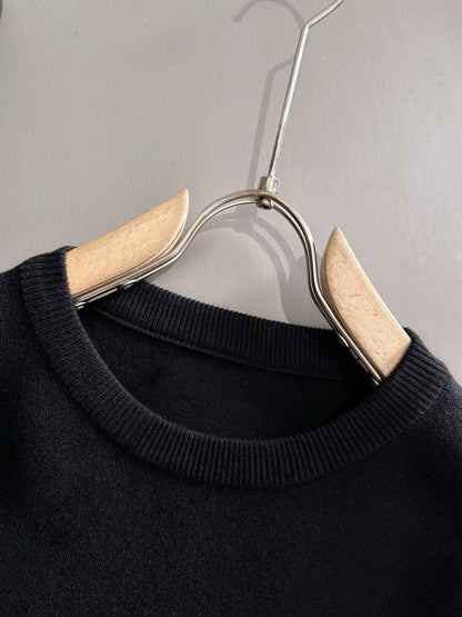 Prada Men's Black Crew Neck Knitted Sweater With Logo
