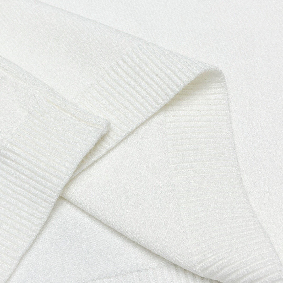 Balenciaga White Crew Neck Sweater With Circular Brand Badges