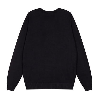 Balenciaga Black Crew Neck Sweater With Circular Brand Patches
