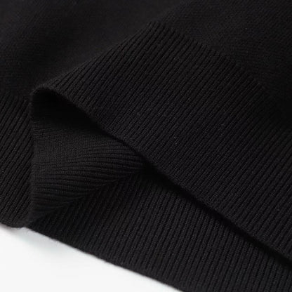 Balenciaga Black Crew Neck Sweater With Circular Brand Patches