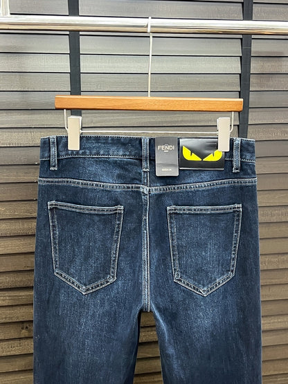 Fendi Classic Dark Blue Denim Jeans For Timeless Elegance