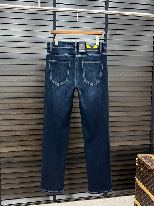Fendi Classic Dark Blue Denim Jeans For Timeless Elegance